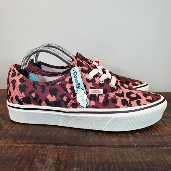 Vans Shoes - Vans Authentic ComfyCush Skate Shoes Womens 6 Pink Purple Leopard Print